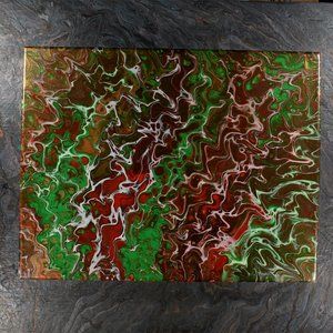 Acrylic Pour Painting 11x14 Clear coated